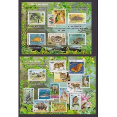 WWF FAUNA FLORES MARIPOSAS SERIE COMPLETA DE HOJAS BLOQUES CON ESTAMPILLAS NUEVAS MINT ST. TOME